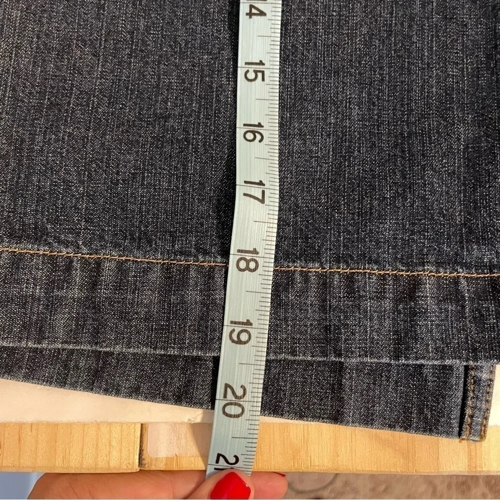 Jones New York A Line Midi Dark Blue Jean Denim Knee Skirt Size 4